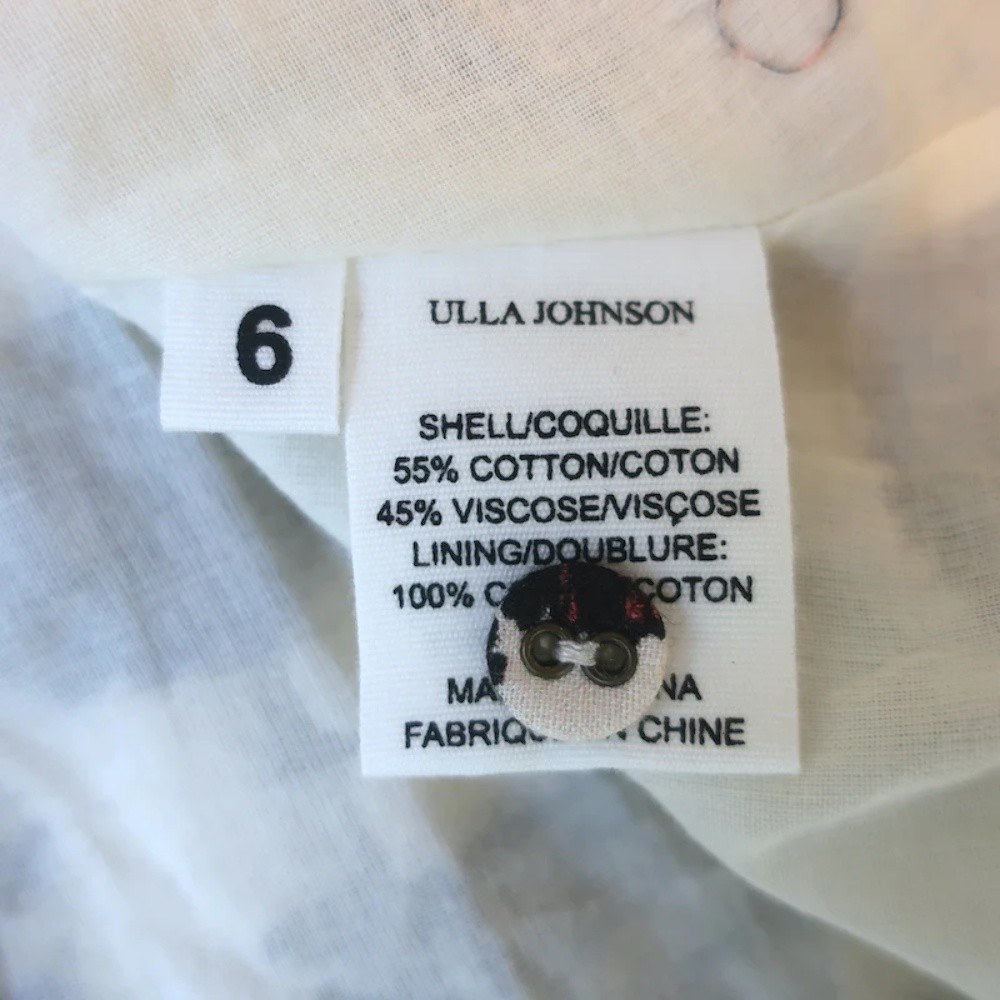 Ulla Johnson Ruffled Mini Dress Winsor Gardenia Print Voile Size 6 NEW - Picture 6 of 7